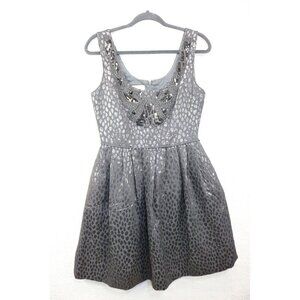 Donna Morgan Beaded Sequins Fit & Flare Dress-Sparkles-6-Pockets-New w/Tags